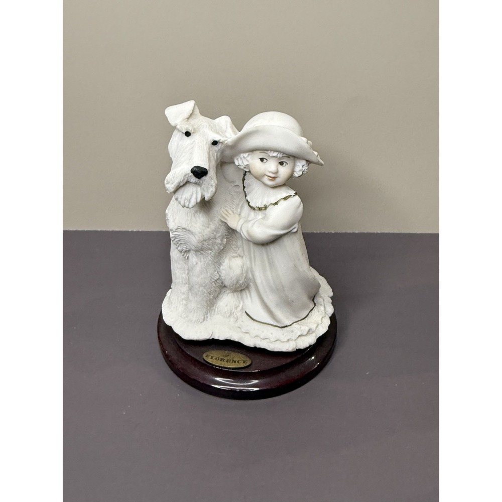 Guiseppe Armani Vtg 1995 "Perfect Match" Girl with Dog Porcelain Figurine Italy